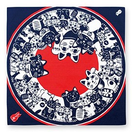 Kenema Japanese miscellaneous goods Hand printed small furoshiki wrapping cloth 19.7x19.7 inches (50x50cm)