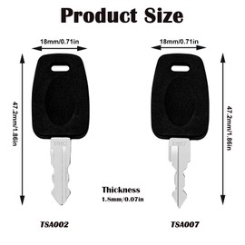 2pcs Keys for TSA007 TSA002 Master Luggage Keys, Universal TSA 007 002 Locks Keys Compatible with Luggage Suitcase Password Combination Lock