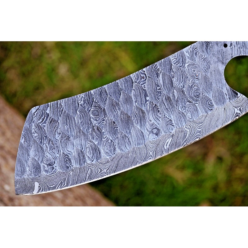 Knife DAMASCUS STEEL FORGED BLADE CLEAVER BUTCHER KNIFE BLANK BLADE