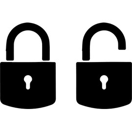 Transparent Decal Stickers of Lock Unlock Icon (Black) Premium Waterproof Vinyl Decal Stickers for Laptop Phone Accessory Helmet Car Window Mug Tuber Cup Door Wall Decoration USCVER187826bBLFBA