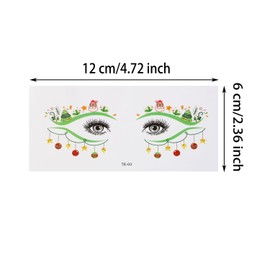 Christmas Eye Stickers for Women Penta Angel 10 Pairs Colored Santa Claus Snowflake Stocking Face Makeup Sticker Temporary Tattoos for Girls Christmas Masquerade Costume