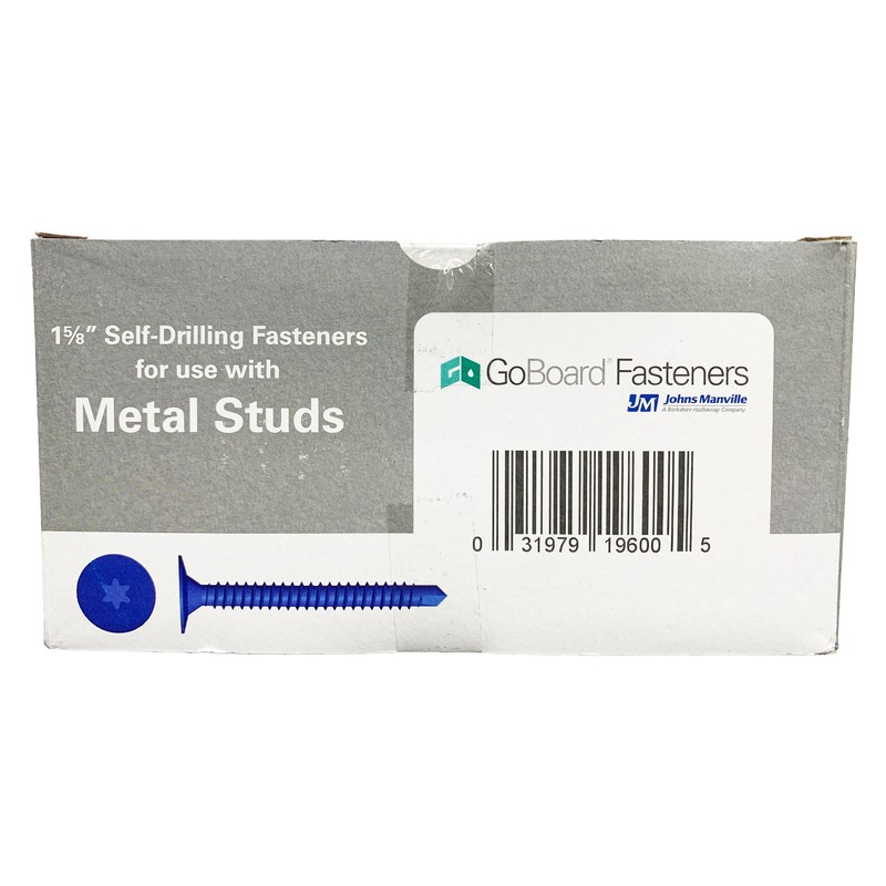 GOBOARD Fasteners Metal Studs – 1 5/8 SELF-Drilling (550 Fasteners/Box)