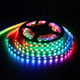 XUNATA WS2812B 5050 RGB Addressable Flexible Strip Light (White PCB, 5 m 60 LED/m (Waterproof IP65))