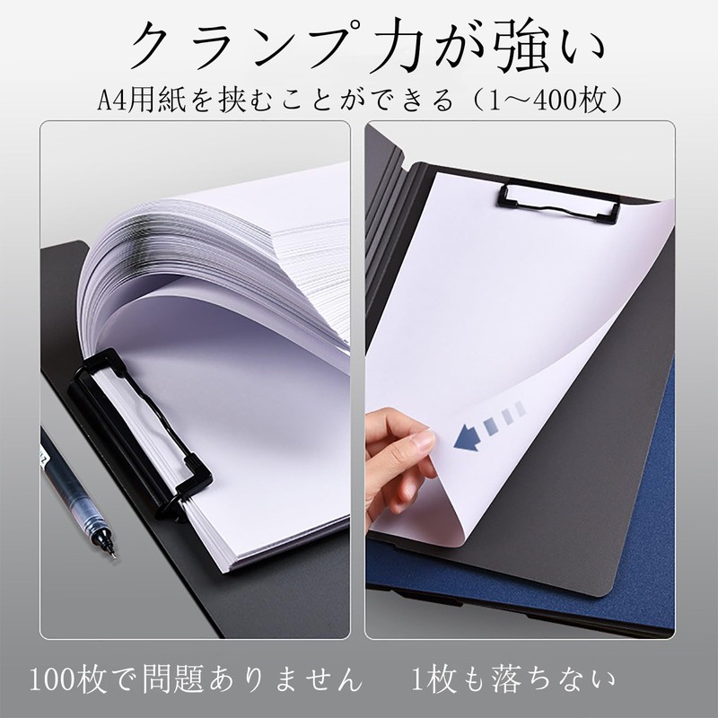 TRkin Clipboard Folder, A4 Bi-Fold Binder, Double Clip, Plank, Easy