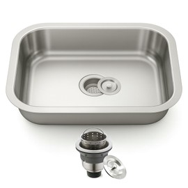 ORLANDO 30 x 18 Inch Undermount kitchen Sink, 18 Gauge Single Bowl Stainless Steel kitchen Sink with Basket Strainer