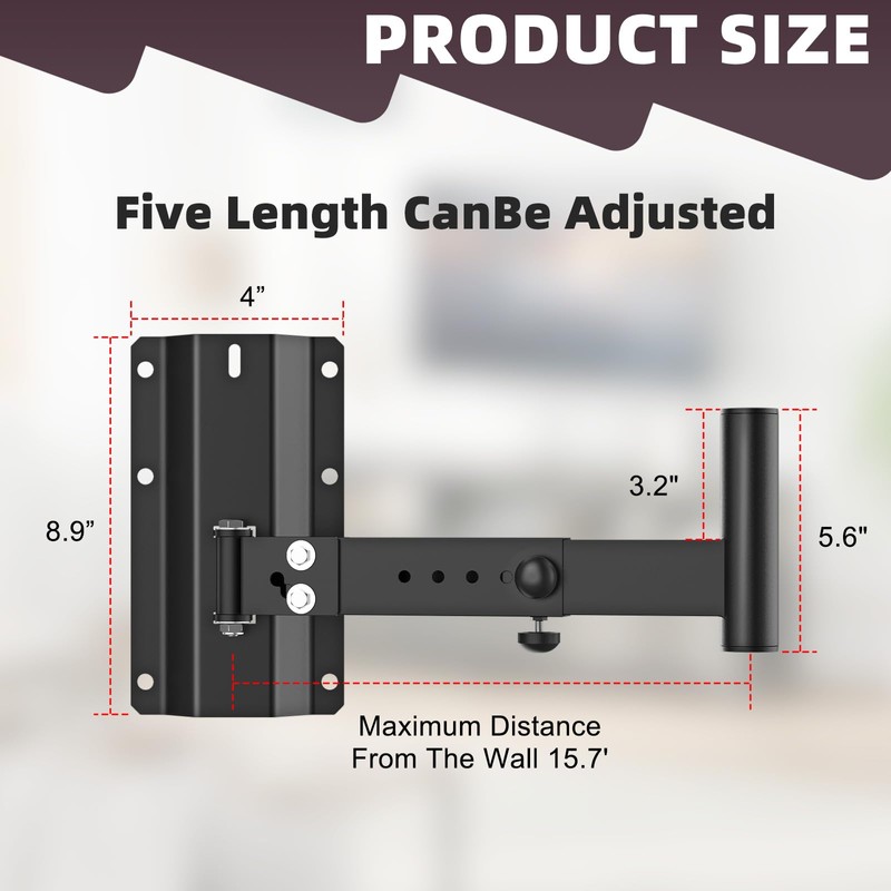 Fixirons Speaker Wall Mount Heavy Duty Adjustable for 4positions& 180°