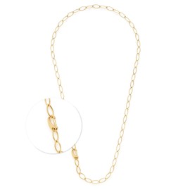 Jewels by Leonardo Tory Necklace, Long Link Chain Made of Gold-Coloured Stainless Steel, Airy, Large Chain Links in Soft Diamond Shape, 80 cm Length, Jewellery Gift for Women, 024920, Stainless Steel,