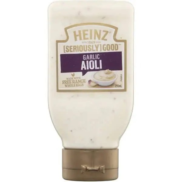 Heinz Seriously Good Mayonnaise Garlic Aioli Mayo *Purple Label* 295ml **Best Before Late Jul 2023**