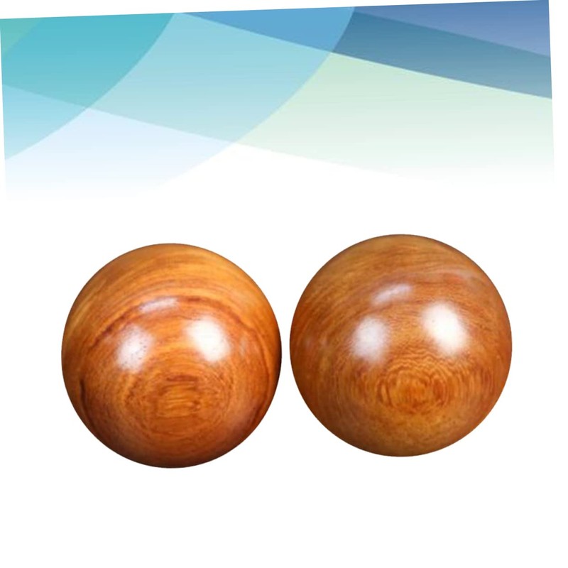 SAFIGLE 2pcs Wooden Massage Balls for Hand Exercise Round Fitness