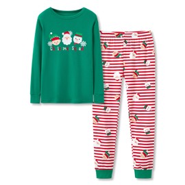 Tebbis Christmas Pajamas Girls Toddler & Big Kid Matching PJS Set Size 8