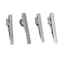 LanSenSu 4 Color Tie Clips Men's Tie Accessories Mens Tie Clip Classic Gift Set Necktie Ties Bar Pinch Clips Business Tie for Men