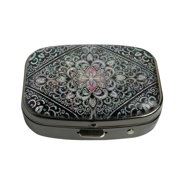 PTCRMG Image Custom Unique Pill Box Case Tablet Pocket Purse Travel Pill Decorative Box Case Holder (Art Arabesque)
