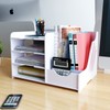 Natwind 4-Tier Office White Desktop Organizer Paper File Rack with