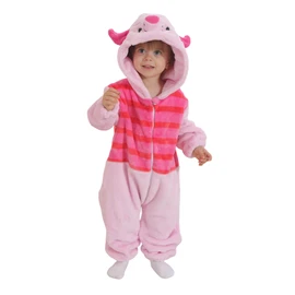 Unisex Baby Flannel Romper Animal Onesie For Toddler Costume Hooded Cartoon Outfit Pink