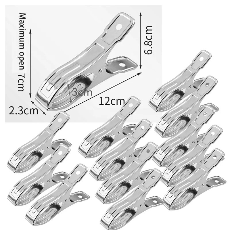 12 Pack Stainless Steel Pool Cover Clips, Heavy Duty Windproof