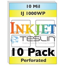 Perforated Inkjet Teslin Synthetic Paper - 10 Sheets