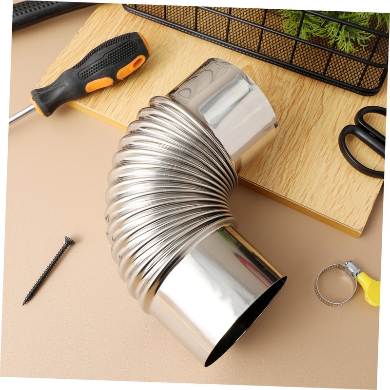 TEHAUX Stainless Steel Elbow Chimney Flue for Wood Stoves Lightweight