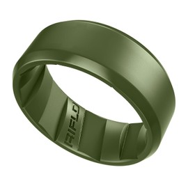 RIFLD Men's Tactical Silicone Rings, 9mm Wide 2.5mm Thick Rubber Wedding Bands for Him, Breathable Working Man's Performance Ring