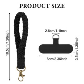oruola 4pcs Cellphone Wrist Strap,Braided Rope Phone Lanyard Wrist,Boho Phone Wrist Lanyard with 4pcs Tether Tab, Handmade Wrist Strap Lanyard,Women Men Wrist Lanyard for Keys