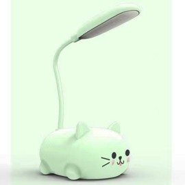 Neioaas LED Desk Lamp for Kids, Cute Cat Lamp USB Rechargeable Reading Light,Portable LED Table Light, Flexible Gooseneck Eye-Care Cartoons Small Desk Lamp Girls Gifts (Green)