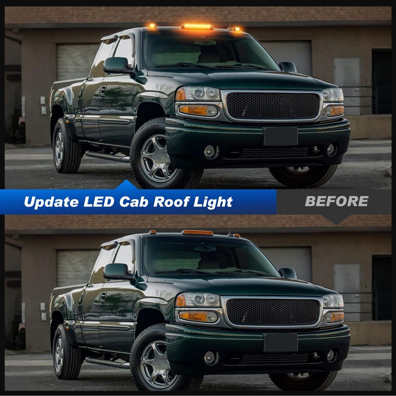 LED Cab Roof Marker Lights Compatible with Silverado Sierra 1500