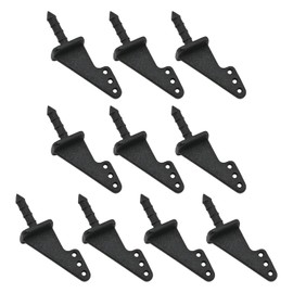 Fielect 10pcs Airplane Control Horn, 13x9mm Nylon Horns with 3 Holes 0.8mm for RC Airplane Parts Black