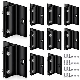 Zonon 10 Pack 2" Length Aluminum Corridor Sign Wall Brackets, 1/8" Substrate Design, Black Hanging Street Sign Holder Mounting Bracket for Corridors, Restrooms, Conference Rooms