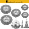 8-Piece Wire Brush Set for Thorough Cleaning, 1/4 Inch Shank