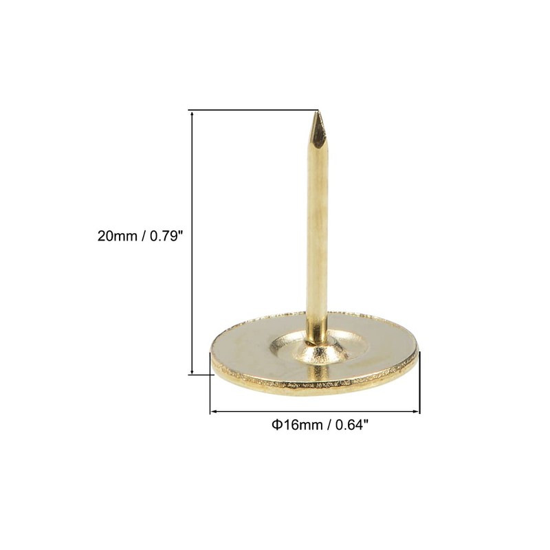 sourcing map Upholstery Nails 16 mm x 20 mm Flat