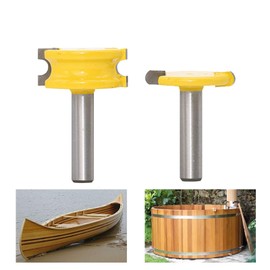 Baorder 8 mm Shank Canoe Flute and Bead Milling Cutter Set Wooden Tenon Cutter Tools for Woodworking 2 Pieces Cutter Bit Set