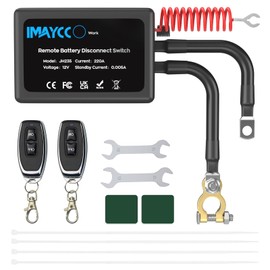 Kill Switch for Car 12V, Remote Battery Disconnect Switch 220A, Car Battery Kill Switch Anti Theft, Smart Cut/Shut Off Battery Switch for Auto