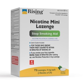 Rising Health Nicotine Mini Lozenge, Reduce Cravings and Stop Smoking with a Replacement Therapy, Mint Flavor (4mg - 72 Count)