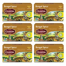 Celestial Seasonings Bengal Spice Herbal Tea, Caffeine Free, 20 Tea Bags Box (Pack of 6)