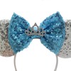 ECOSCO 2 Pcs Mouse Ears Headbands Glitter Sparkly Princess Ears