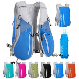 Hydration Running Vest for Women Men,Lightweight Breathable Reflective Hydration Pack with 500ml Water Bottle,Hydration Vest Pack Backpack for Hiking,Camping,Trail Running,Cycling,Race,Marathon