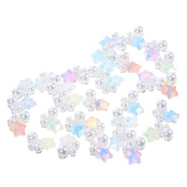 Outanaya 30pcs Pearl Star Nail Art Charms Eye Catching Manicure Ornaments for Women Sturdy Nail Gems for DIY and Professional Use Versatile Decorations