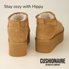 CUSHIONAIRE Women's Hippy Genuine Suede pull on platform boot +Memory