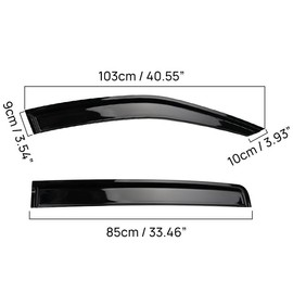 Xomzema Auto Window Visors Rain Guards Shield, Window Vent Visors Shades Wind Deflectors for Ford Ranger Dual Cab 2022 2023