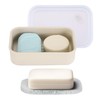Silicone Travel Soap Case, Leakproof Soap Container with Lid, Portable