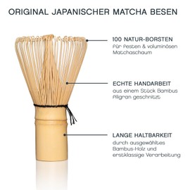 Matcha Chasen Broom with More than 100 Bristles Natural Bamboo Tea Exclusive