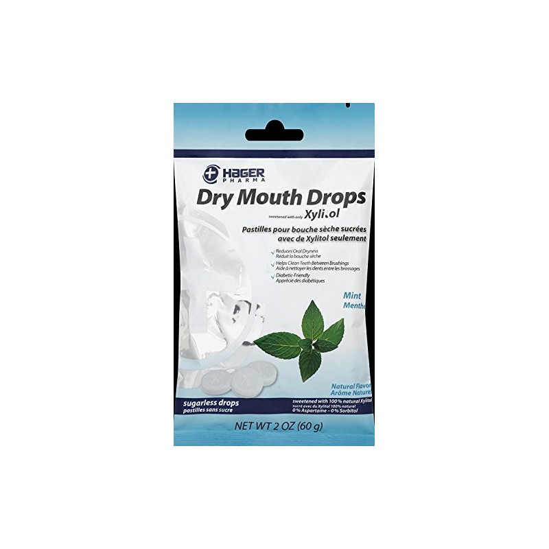 Hager Pharma Dry Mouth Drops - Mint - 2 oz