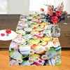 KAMACA Table Runner Spring Easter Flowers Rabbit Decor Easter Bunny