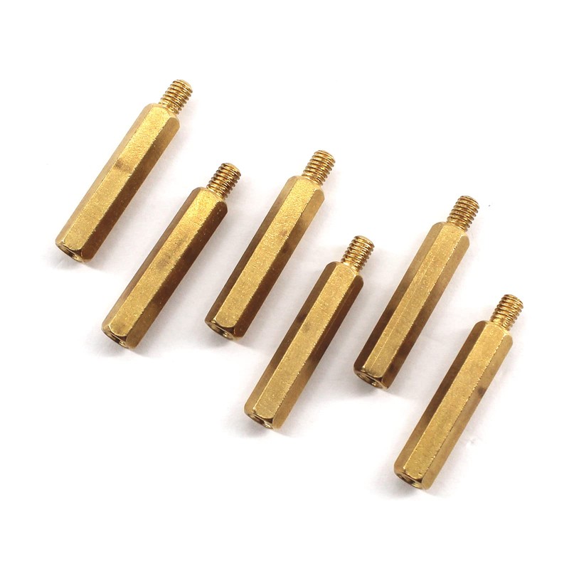 6pcs M5x50+7 Hex Copper Column Brass Screw Computer Motherboard Spacer