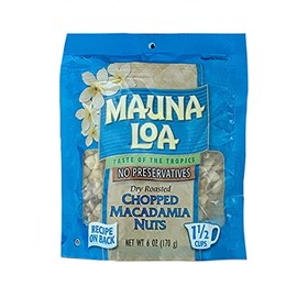 Dry Roasted CHOPPED MACADAMIA NUTS - 6 ounce (170g)