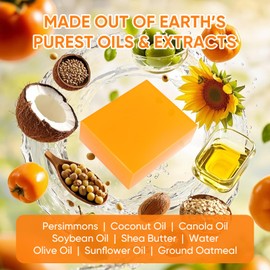 GPP Persimmon Soap Bar for Body Odor Control – 3 PCS Natural Body Wash Soap for for Old People Smell Eliminating Body Odor, Purifying Deodorizing Odor Eliminator for Women & Men, 3.53oz/per