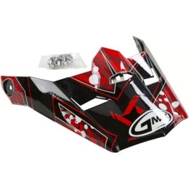 GMAX G046857 VISOR W/SCREWS HOOPER MX-46Y BLACK/RED YS-YL Black | Red G046857