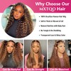 MXTQO Honey Blonde Deep Wave Lace Front Wigs Human Hair