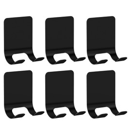 FYY 6 Packs Stainless Steel Razor Razor Hooks Rustproof Oilproof Shower Holder Hanging Towels Razor Coats for Bathroom Kitchen Office Black