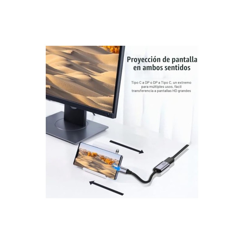 Adaptador USB-C a DisplayPort 4K a 144Hz 8K a 30Hz