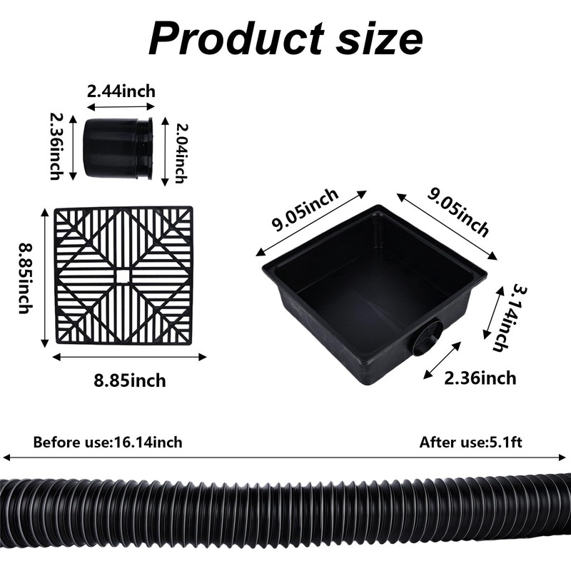Rain Pipe Flap: Rainwater Collector Rain Sink Box with Plastic